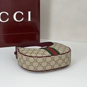 Gucci Ophidia Half-moon Bag in Beige Burgundy 20x14x4CM - 2