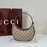 Gucci Ophidia Half-moon Bag in Beige Burgundy 20x14x4CM - 4