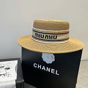 Miu Miu New Straw Hat Flat Top - 4