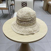 Prada Straw Hat Embroidered Logo P6420 - 4