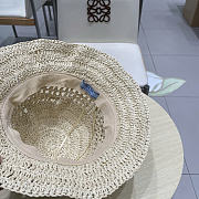 Prada Straw Hat Embroidered Logo P6420 - 2
