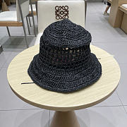 Prada Straw Hat Embroidered Logo P6421 - 3