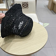 Prada Straw Hat Embroidered Logo P6421 - 4