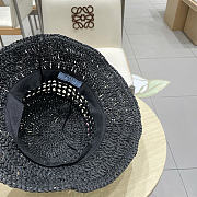 Prada Straw Hat Embroidered Logo P6421 - 2