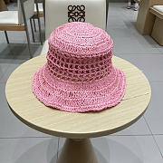 Prada Straw Hat Embroidered Logo P6422 - 5