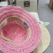 Prada Straw Hat Embroidered Logo P6422 - 2