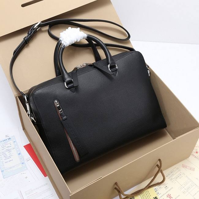 Burberry House Check Top Handle Black Bag Size 37x9x27CM - 1