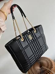 Burberry Lola Exploded Check Quilt Black Tote 36x10x30CM - 5