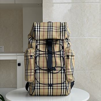 Burberry Murray Archive Check Backpack Beige Size 30x17x56CM