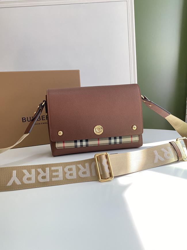 Burberry Note Crossbody Bag Brown Size 25x8x18CM - 1