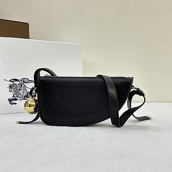Burberry Sling Shield Bag Black Size 26x5x13CM