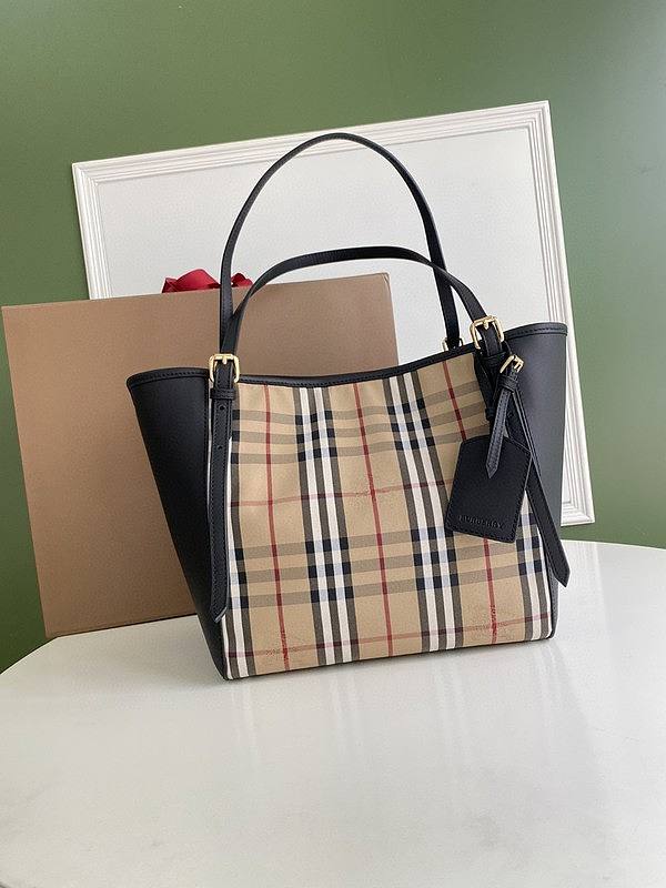 Burberry Striped Tote Black Bag Size 28x26CM - 1