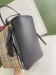 Burberry Striped Tote Black Bag Size 28x26CM - 3