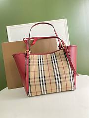 Burberry Striped Tote Red Bag Size 28x26CM - 6