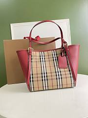 Burberry Striped Tote Red Bag Size 28x26CM - 5