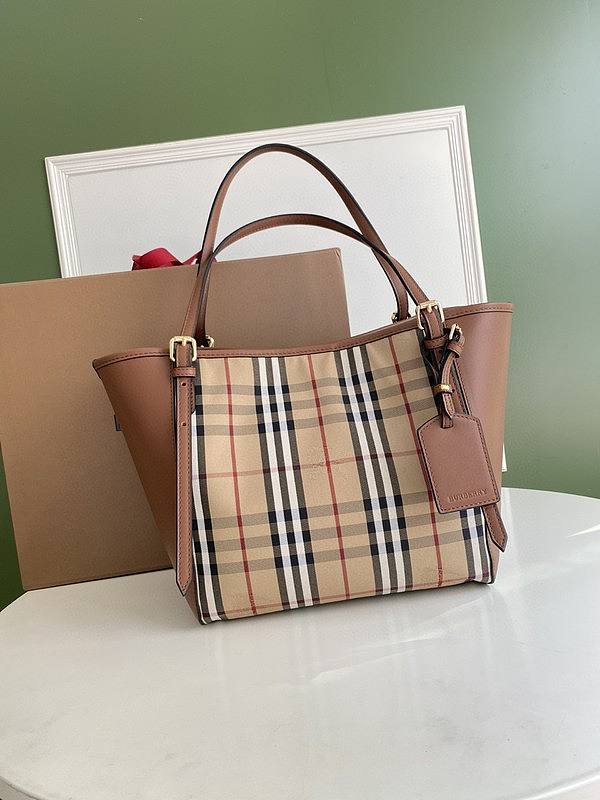 Burberry Striped Tote Brown Bag Size 28x26CM - 1