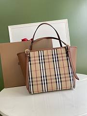 Burberry Striped Tote Brown Bag Size 28x26CM - 5