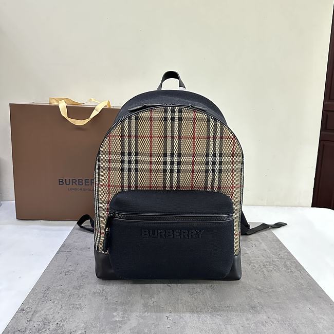 Burberry Vintage Check Nylon Beige Size 30x15x42CM - 1