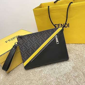 Fendi Black Cowhide Clutch Size 28x4x20cm