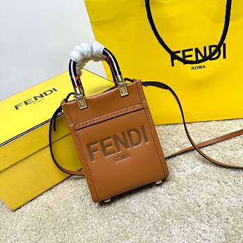 Fendi Mini Brown Sunshine Roma Bag Size 13x6x18cm