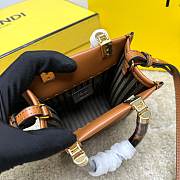 Fendi Mini Brown Sunshine Roma Bag Size 13x6x18cm - 5