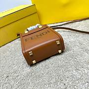 Fendi Mini Brown Sunshine Roma Bag Size 13x6x18cm - 4