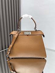 Fendi Peekaboo ISeeU Petite Brown Bag Size 27x21x11cm - 6
