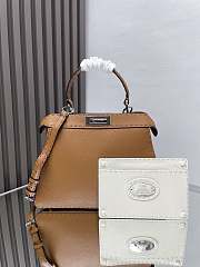 Fendi Peekaboo ISeeU Petite Brown Bag Size 27x21x11cm - 4