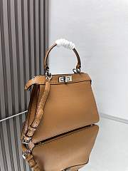 Fendi Peekaboo ISeeU Petite Brown Bag Size 27x21x11cm - 3