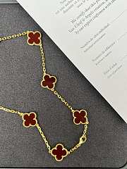 Van Cleef & Arpels 10 Flower Red Agate Necklace - 5