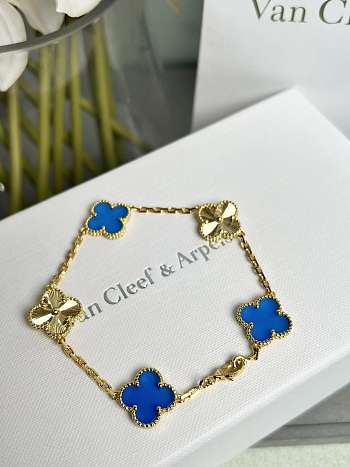 Van Cleef & Arpels Blue 5 Flowered Bracelet