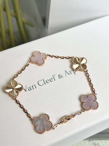 Van Cleef & Arpels Pink 5 Flowered Bracelet