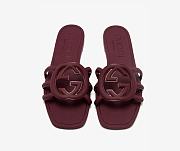 Gucci Interlocking G Slide Sandal Burgundy - 1