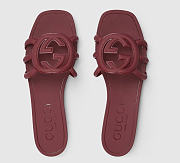Gucci Interlocking G Slide Sandal Burgundy - 6