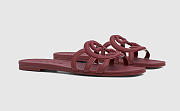 Gucci Interlocking G Slide Sandal Burgundy - 2