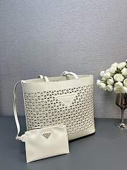 Prada Panier Leather White Bag Size 32x29CM - 4
