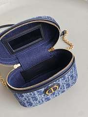 Dior Caro Vanity Denim Blue Bag Size 16x8x9CM - 5