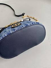 Dior Caro Vanity Denim Blue Bag Size 16x8x9CM - 3