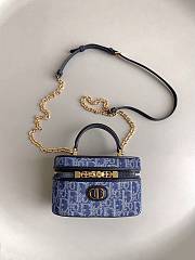 Dior Caro Vanity Denim Blue Bag Size 16x8x9CM - 2