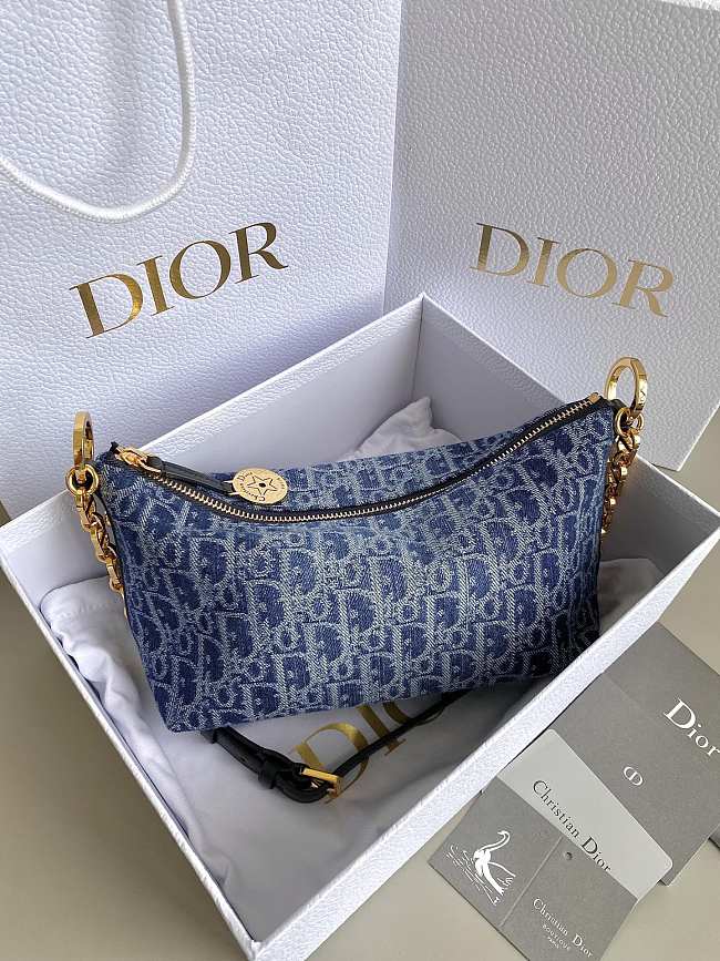 Dior Star Denim Blue Bag Size 28x14x10CM - 1