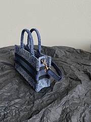 Dior Book Tote Denim Blue Bag Size 21x7x13CM - 3