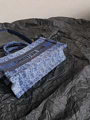 Dior Book Tote Denim Blue Bag Size 21x7x13CM - 6