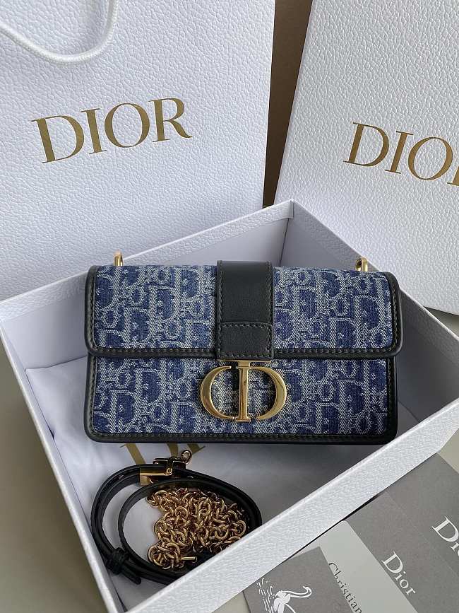 Dior Montaigne Denim Blue Bag Size 21x6x12CM - 1