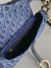 Dior Saddle Denim Blue Bag Size 24x6x18CM - 4