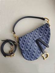 Dior Saddle Denim Blue Bag Size 24x6x18CM - 3