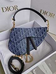 Dior Saddle Denim Blue Bag Size 24x6x18CM - 6