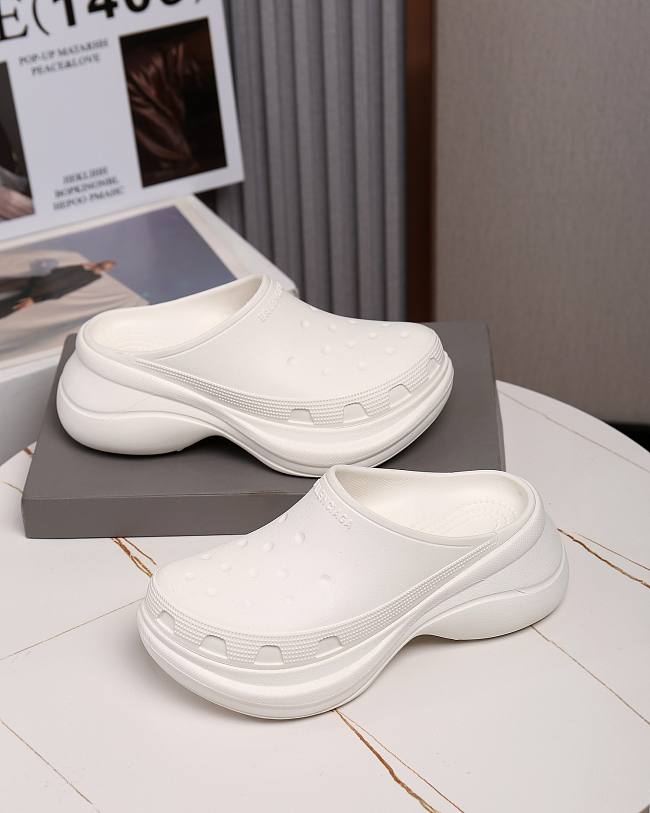 Balenciaga Crocs Rubber Mules in White - 1