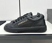 Chanel Black Leather Low Top Sneakers - 2