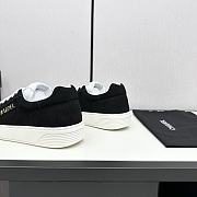 Chanel Black White Leather Low Top Sneakers - 3