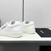 Chanel White Leather Low Top Sneakers - 5